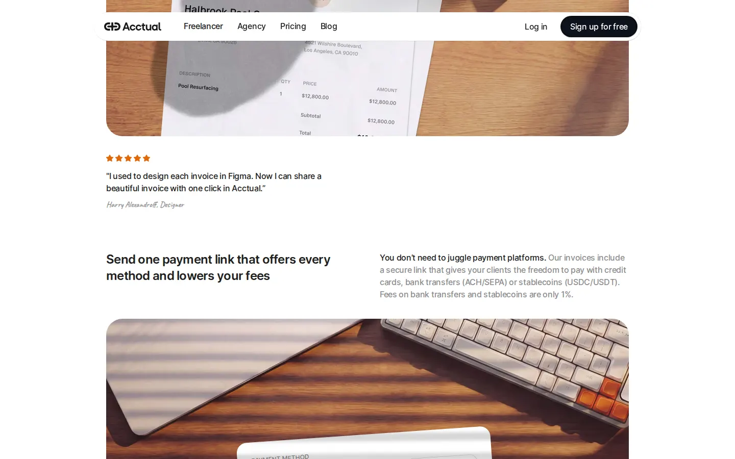 Testimonial and payment split