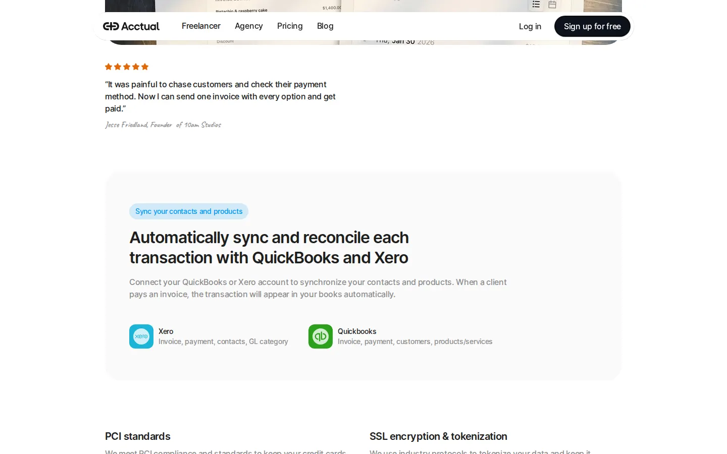 Accounting sync feature
