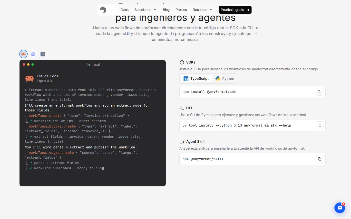 SDK and agent skill install