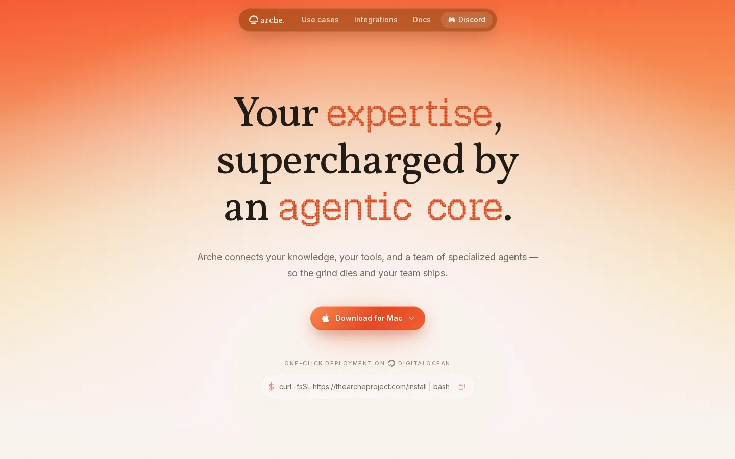 Gradient hero with install