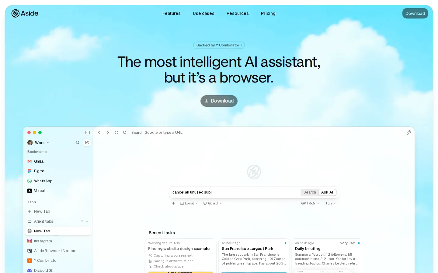 Browser product hero