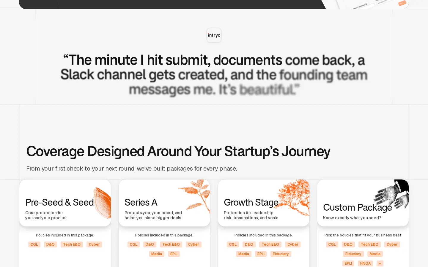 Startup journey packages