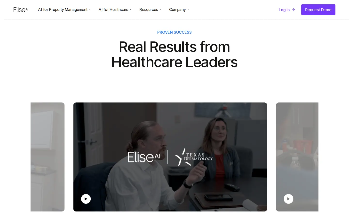 Customer video carousel