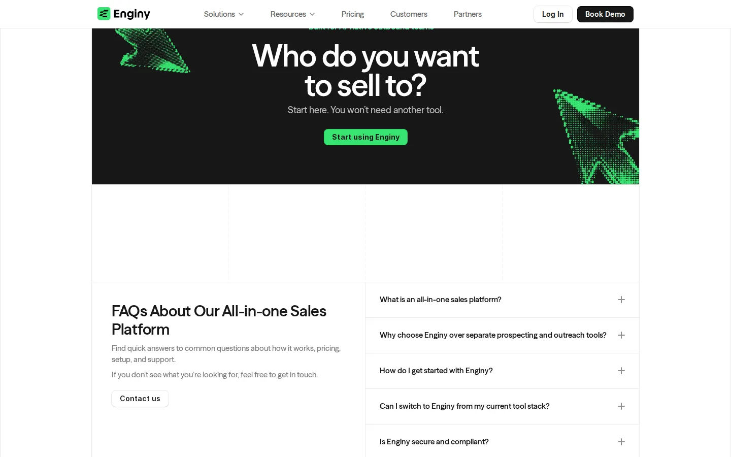 Black CTA and FAQ