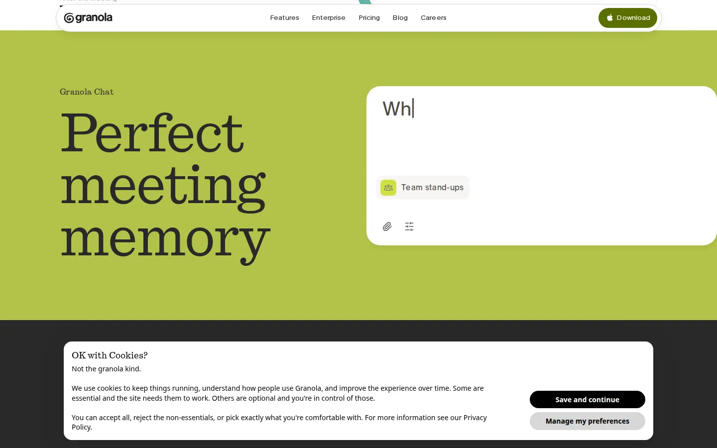 Perfect meeting memory