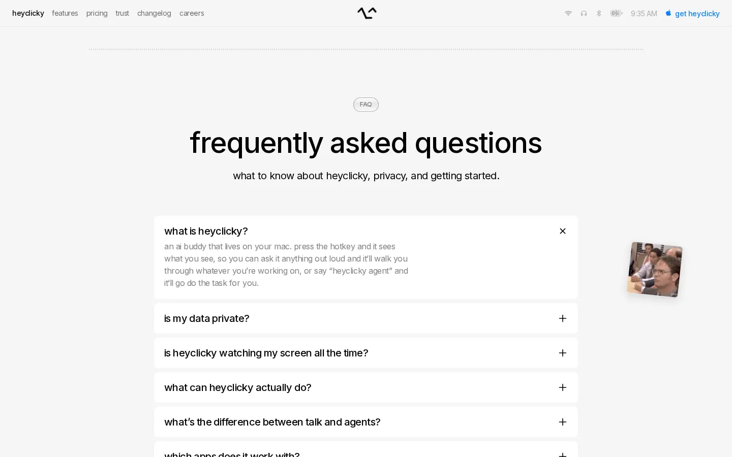 FAQ accordion