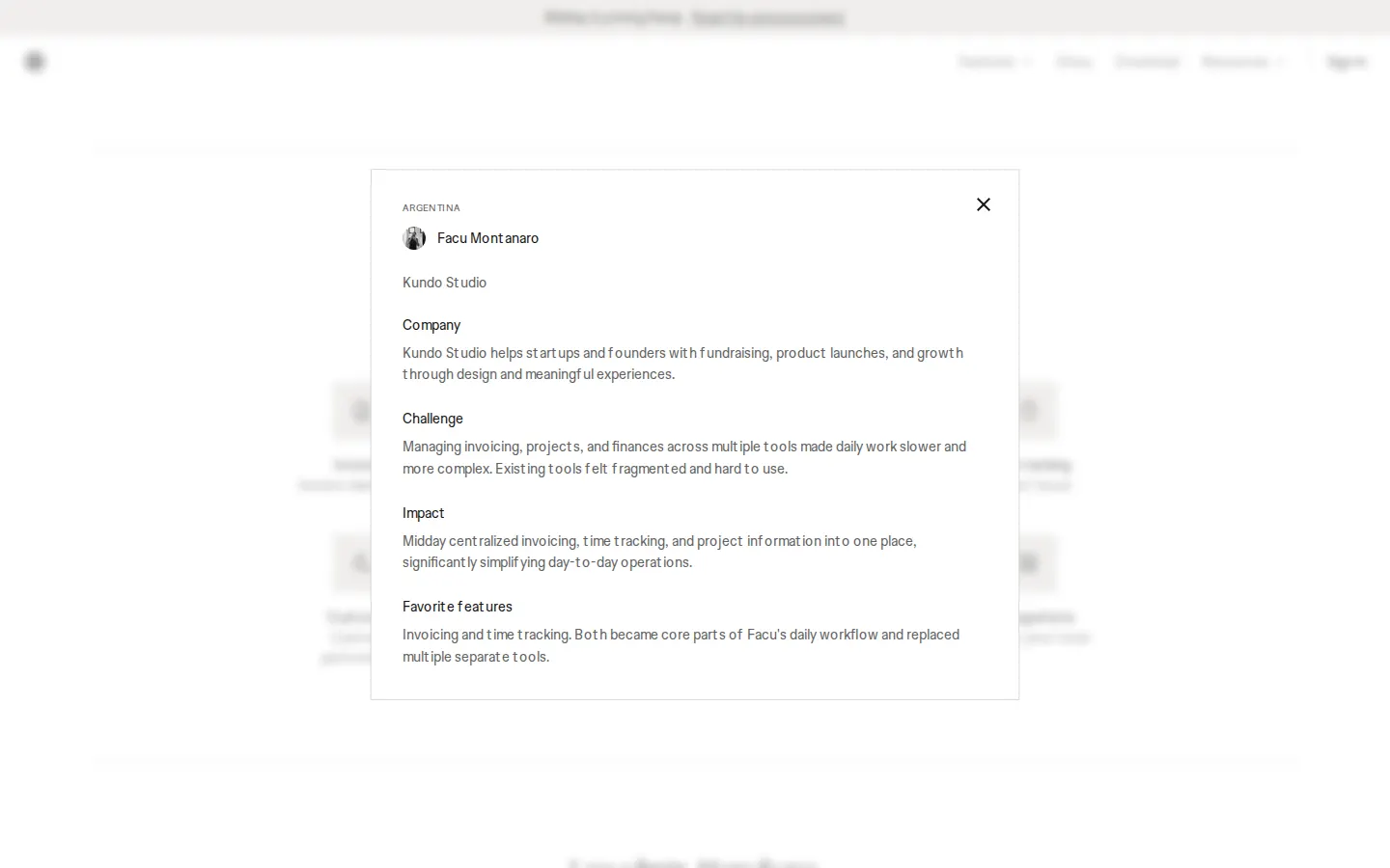 Invoicing feature card