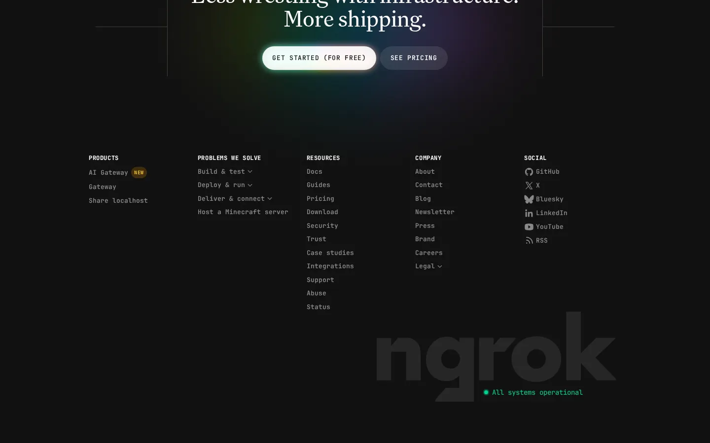 Footer product links