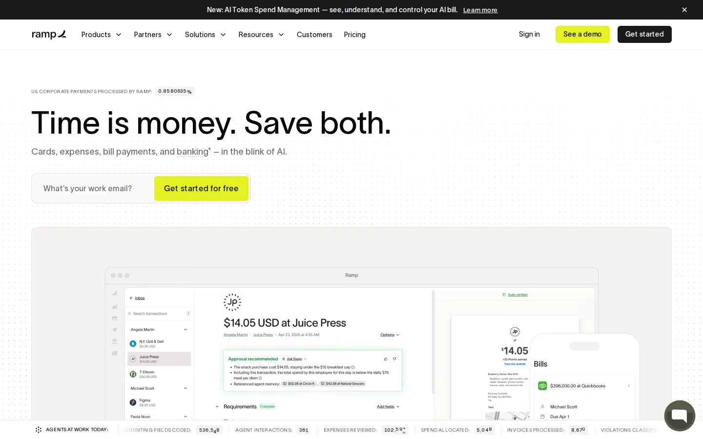 AI spend dashboard hero