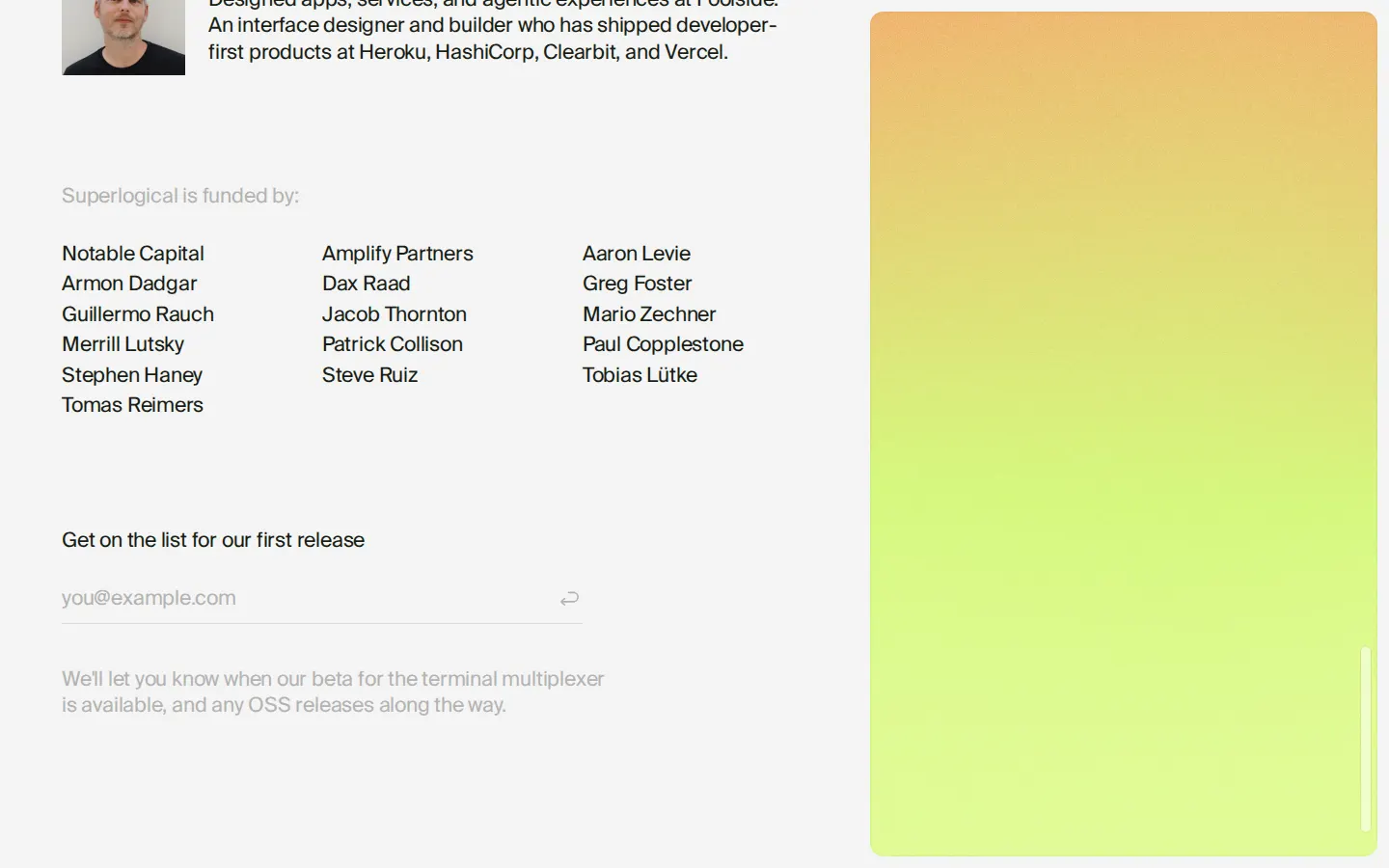 Investor list and waitlist