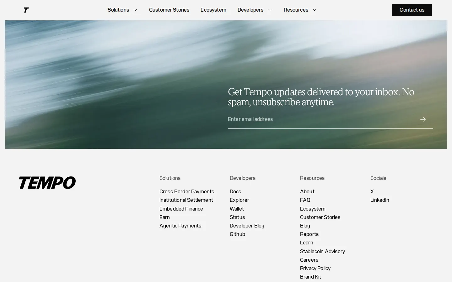 Newsletter and footer