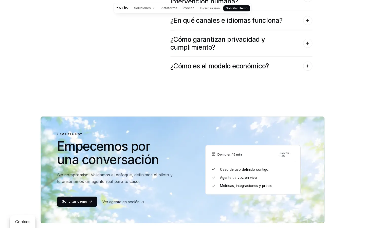 FAQ and conversation CTA